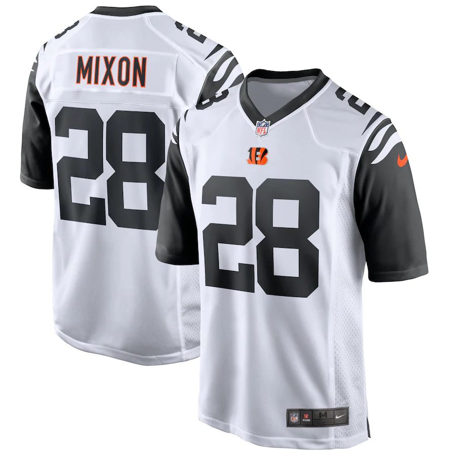 Men Cincinnati Bengals 28 Joe Mixon Nike White Alternate Game NFL Jersey